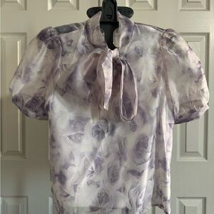 Chic Lavender Floral Women's Blouse